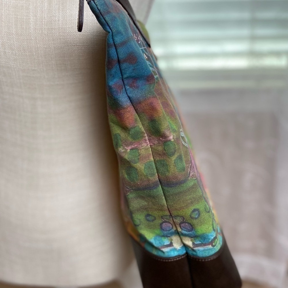 Vida Rae Bright Large Fabric/Leather Tote - Picture 7 of 13
